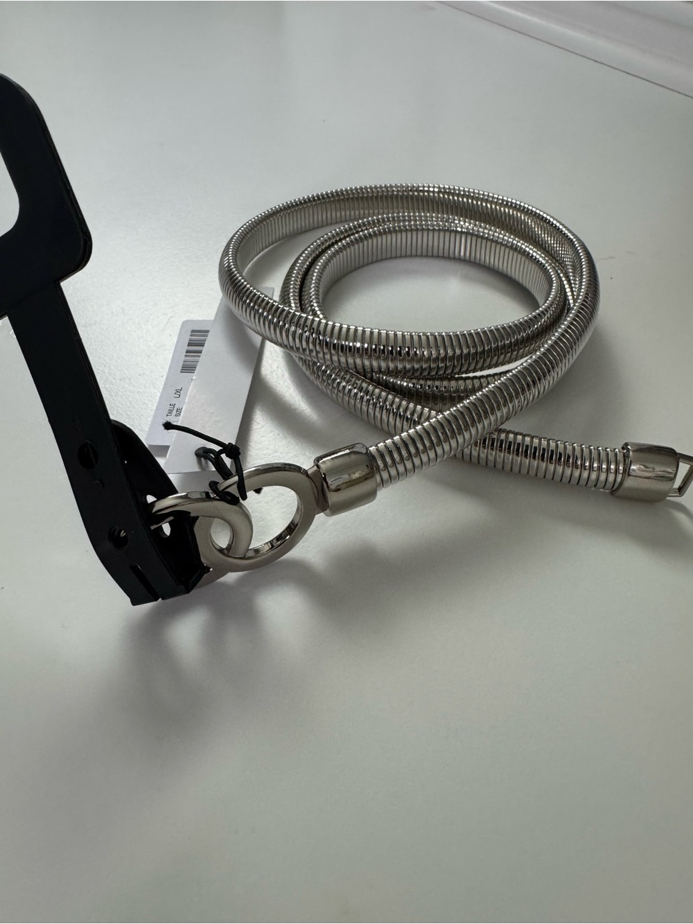 Reitmans Shiny Silver Coiled Chain Waist Belt New size L/XL